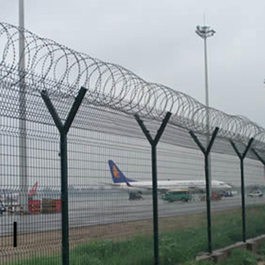 Airport Security Fence 50X100mm，5mm，2X3m，Powder Coated