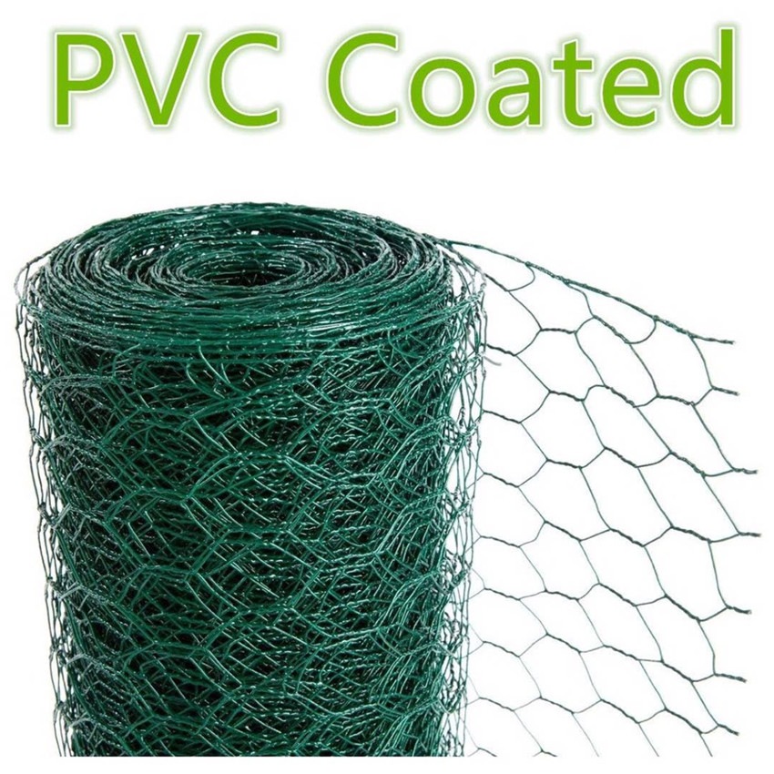 PVC Chicken Wire Fencing、Livestock Fencing Roll、 Ideal for Chickens, Rabbits and Dog Runs,PVC Hexagonal Mesh 3/4inch X 3/4inch X 1.2m X 30m （0.8mm）