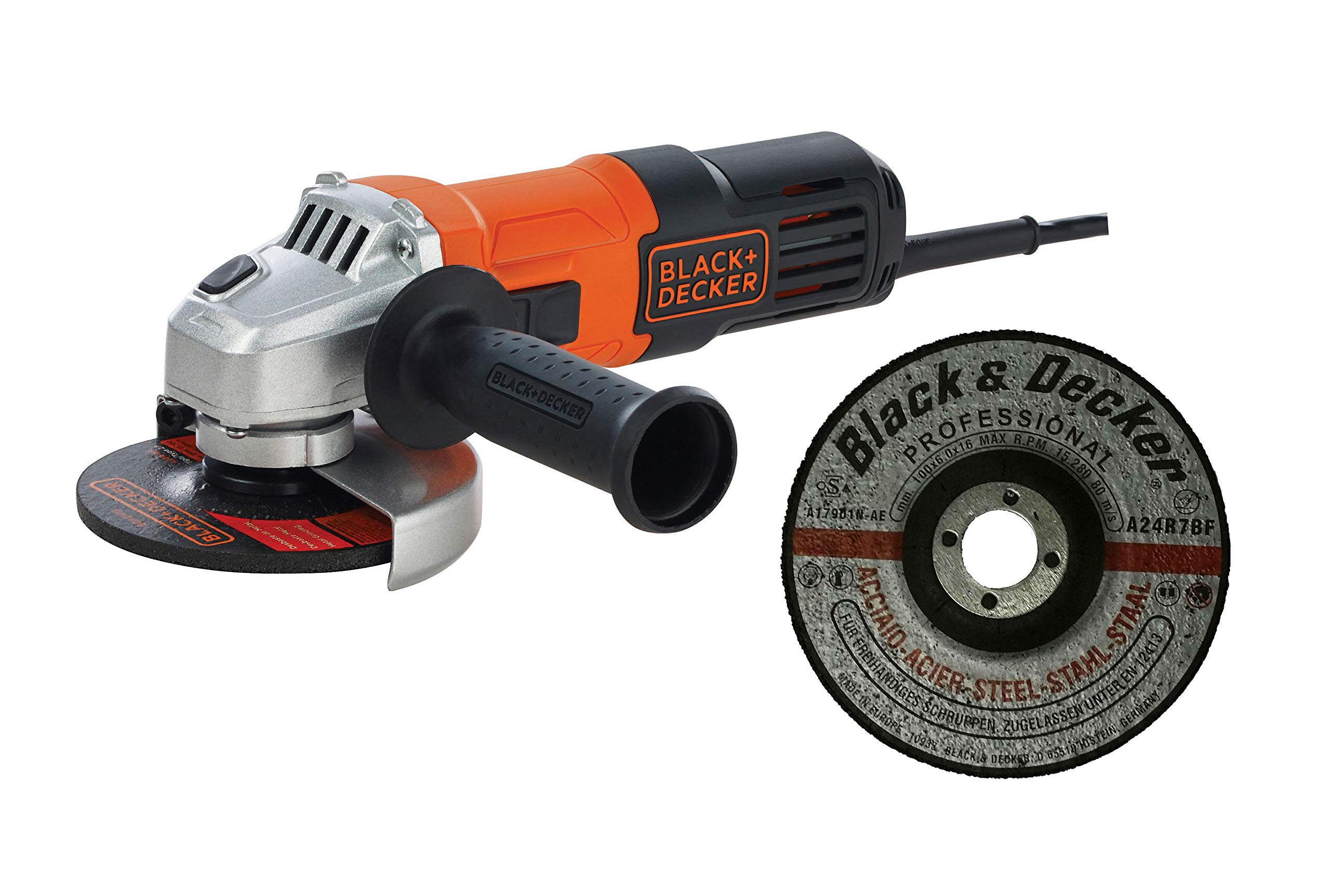 820W Small Angle Grinder with 1 Grinding Disc and 6 Cutting Discs G720P-B5 Orange/Black 115mm