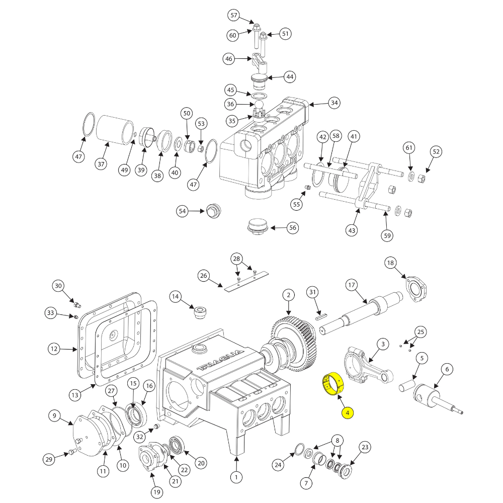 1280910 - BEARING INSERT FOR FMC BEAN MUD PUMP L11 SERIES