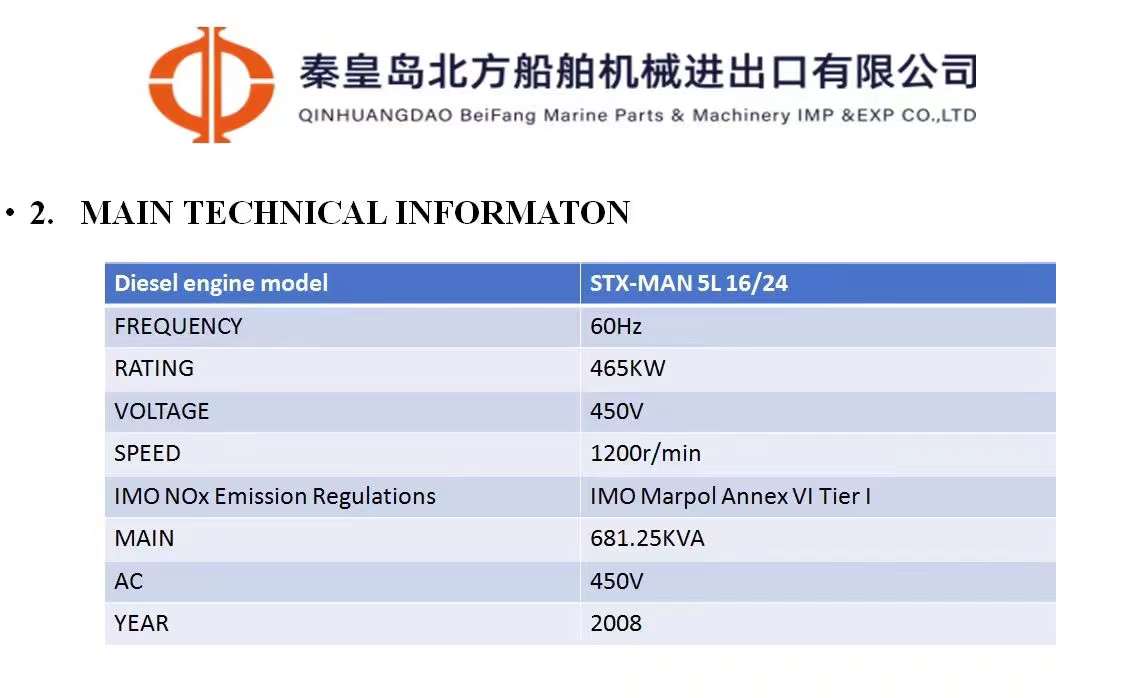 MAN 5L16/24 500KW Generator Set HFO MDO Diesel Genset Marine Industrial