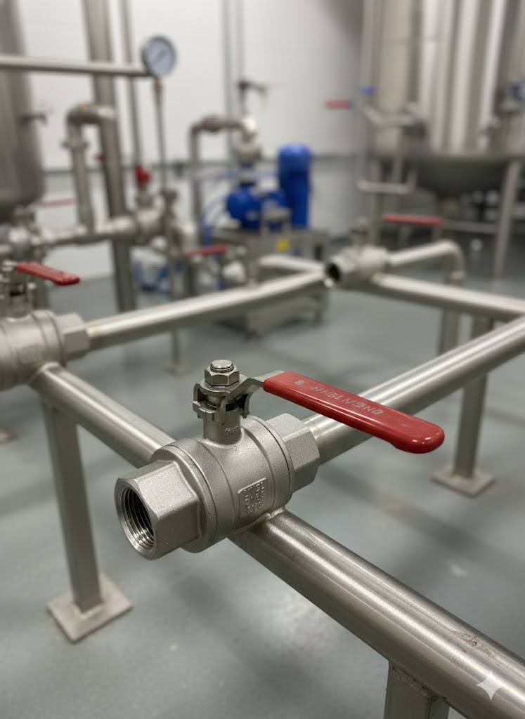 304/316L ball valve with sizes ranging from DN15 to DN10