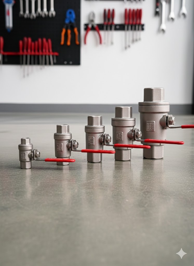 304/316L ball valve with sizes ranging from DN15 to DN10