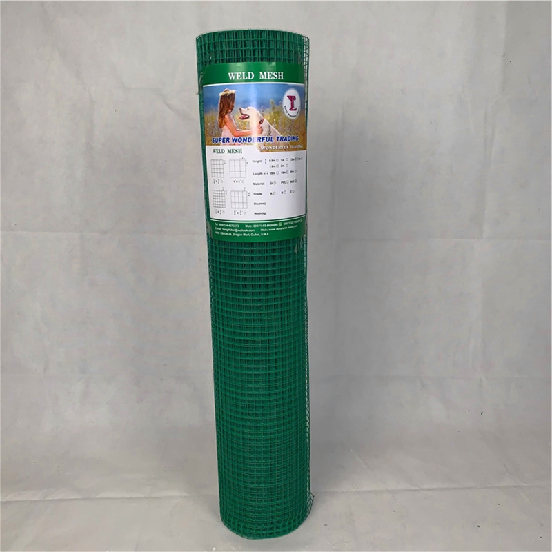 Green Color PVC Coated  Welded Wire Mesh 1/2Inch X 1/2 Inch X 4Feet X 50Feet X 0.8MM