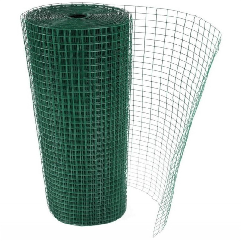 Green Color PVC Coated  Welded Wire Mesh 1/2Inch X 1/2 Inch X 4Feet X 50Feet X 0.8MM