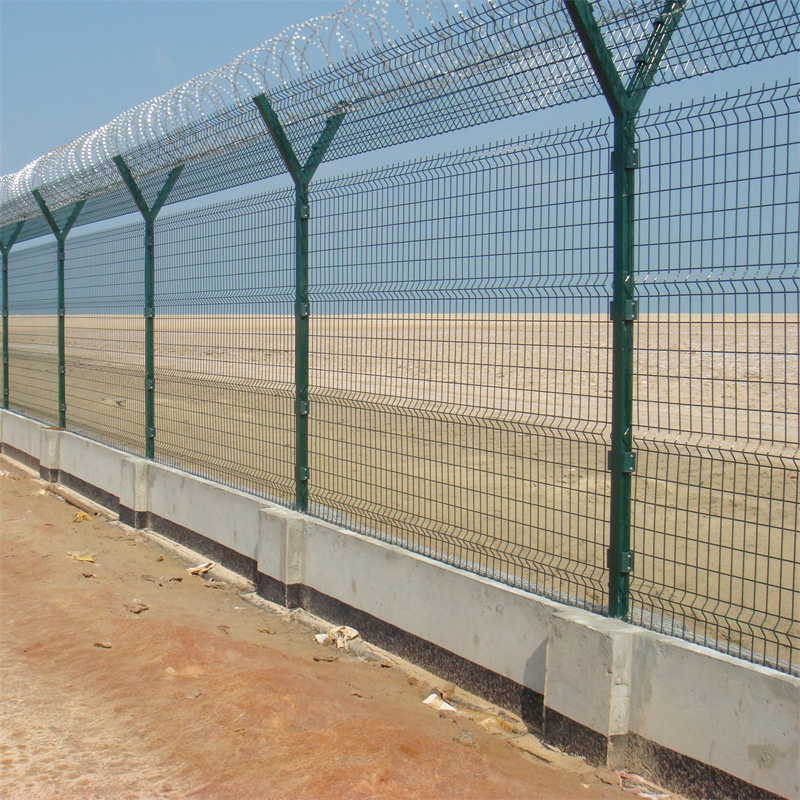 Dubai Stock Galvanized Powder Coating Prison High Security Fence  2X3M