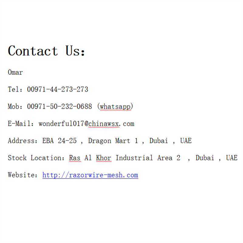 BTO-22 304 Stainless Steel Razor Barbed Wire 500MM