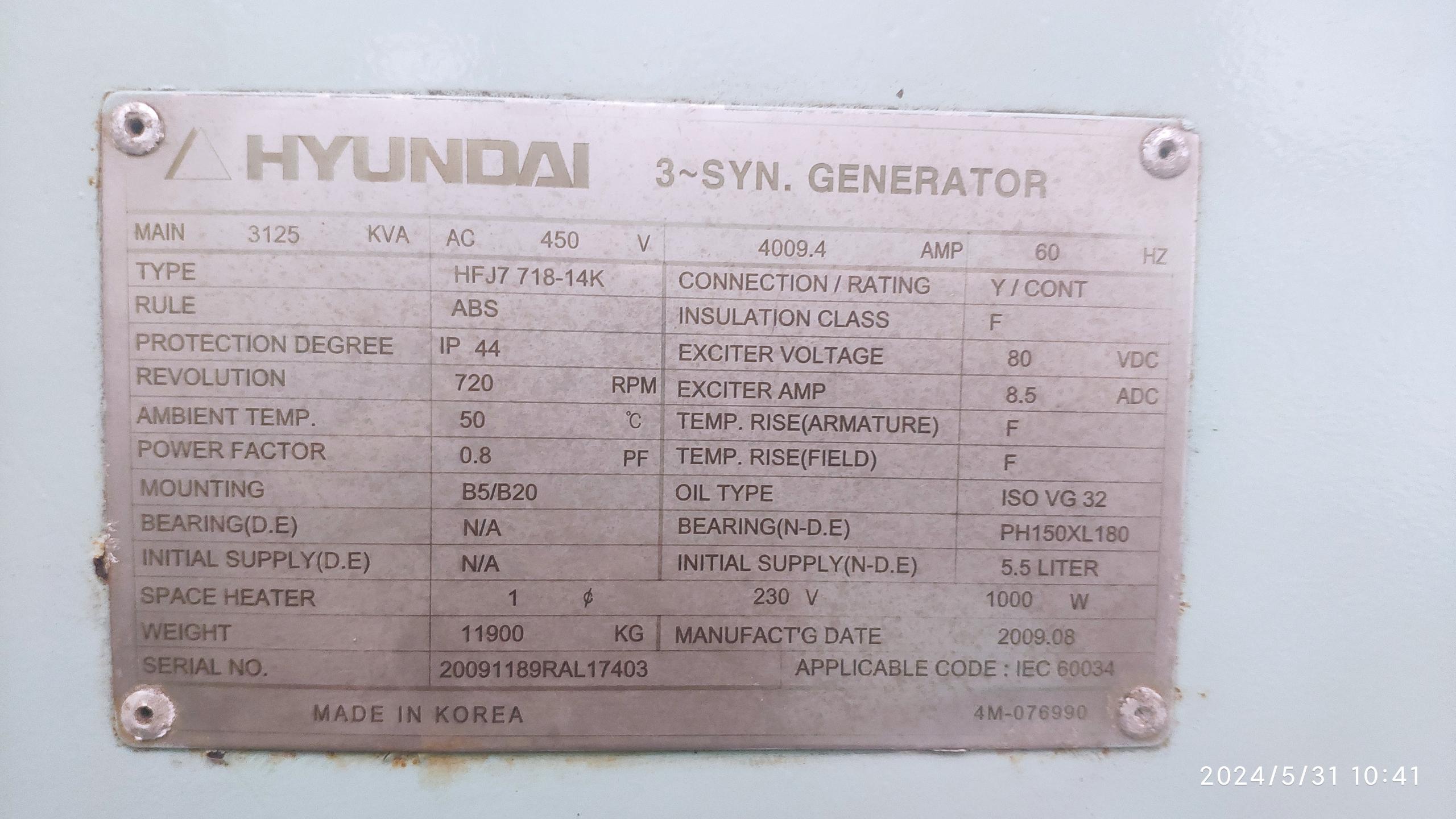 2500KW 60HZ MAN 8L 27 38 gen set for ship prime power ship backup power